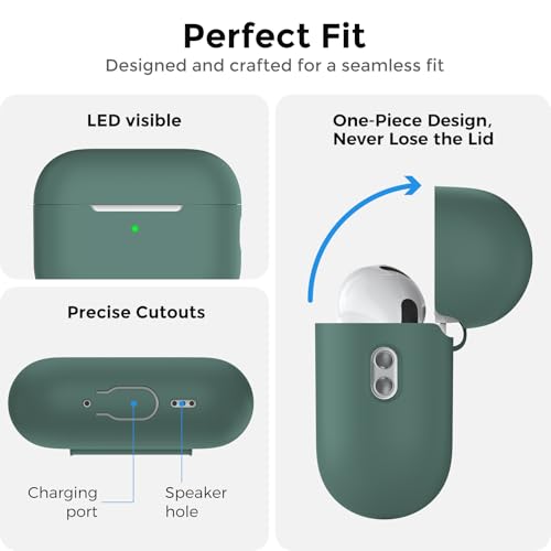 AhaStyle Hülle für AirPods Pro 3 (2025) Mit Reinigungsstift Weiche Silikon AirPods Pro 3. Generation Case Mit Handschlaufe Vollständige Stoßfeste Schutzhülle für Apple AirPods Pro 3. Gen