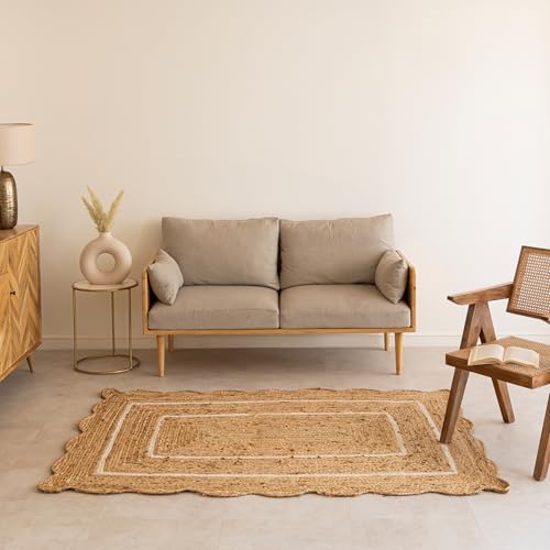 Tapete de yute trenzado HOMEMONDE 182x122 cm miniatura 2