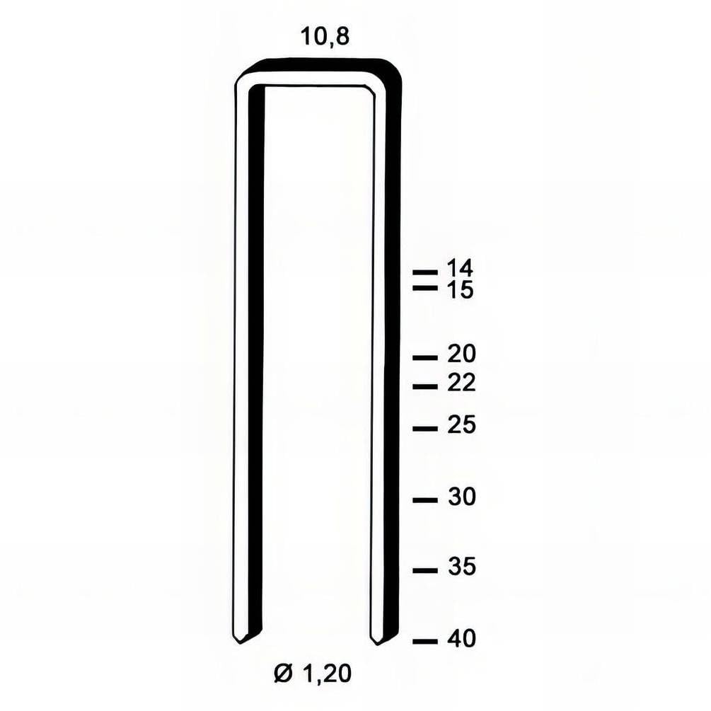 5.000 Grapas Em-40 – Galvanizadas Resinadas – 5,2 x 40 x 1 mm – D-Work