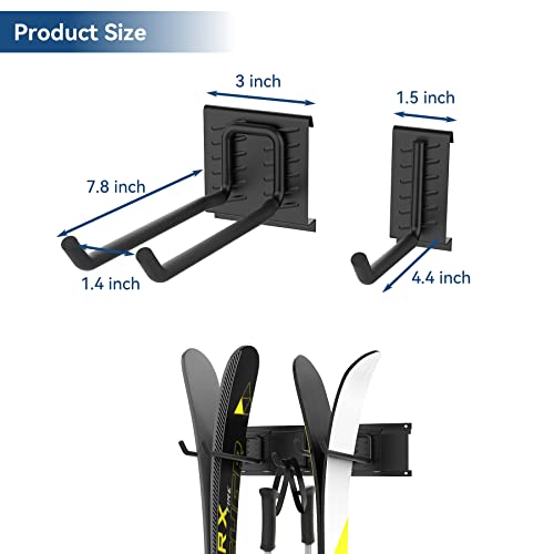 Walmann Garage Storage Organization System Ski Wall Rack 2 Pairs Of Skis Mount Hanger Home Shed And Garage Snowboard Wall Rack System Holds Up To 100Lbs #TOP3