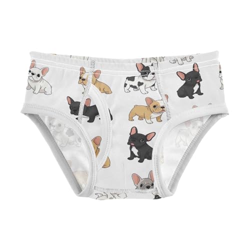 CHIFIGNO Briefs for Boys Cute Cartoon Dog White Cotton Boys' Underwear Breathable Soft Briefs Underwear