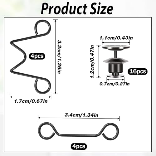 Aperto de cintura para jeans, 24 peças, 4 conjuntos de botões de jeans ajustáveis para jeans soltos,