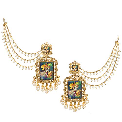 The Luxor Non-Precious Metal Gold Plated Pearl Earrings For Women's & Girls