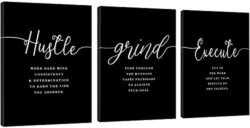 Hustle Grand Slogan Poster,Gift for Boss, Present for Father, Fra...