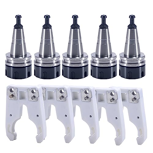 5PCS ISO30 ER32-45L Balance Collet Chuck G2.5 30000RPM CNC Tool Holder + 5PCS ISO30 Tool Holder Clamp Fork Claw for CNC Engraving Machine & Milling Lathe Tool