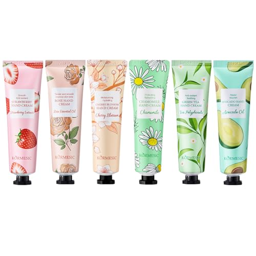 6 Pack Hand Cream Gift Set For Women, Mini Hand Lotion Travel Size in Bulk for Dry Cracked Hands, Mothers Day Gifts,Teacher Appreciation Gifts,Thanksgiving Gift, Bridesmaid Gift,Party Favors