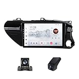 【Radio Android】: Mejora tu experiencia de conducción con esta radio Android de 9 pulgadas. para Toyota Hilux Pick Up AN120 2015 - 2020 Right hand drive Con una impresionante pantalla HD de 1080P, mejora tu experiencia visual. Verifica la imagen del tablero en nuestro sitio web para garantizar la compatibilidad. ¡La opción perfecta para mejorar el entretenimiento en tu coche! Cámara de visión trasera + DVR (regalo)