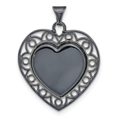Collier cœur argent 925 et céramique style joaillerie - 4