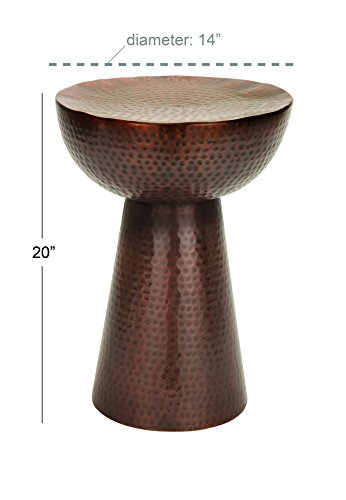 Deco 79 31333 Metal Accent End Hammered Design, Side Table 14 Inch X 14 Inch X 20" thumb #2