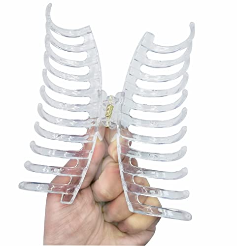 Accglory Jumbo Large Hair Clips For Thick Hair Women 5.5 Inches Long Hair Claw Clips Exlarge Thick Hair Butterfly Claw Clips 2 Counts In Set Xxl Hair Accessories (Black And Clear) #TOP6