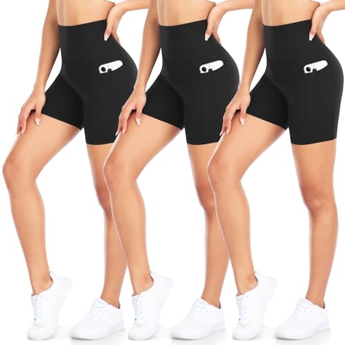 DHSO Shorts Cycliste Femme 5" Taille Haute Spandex Entraînement