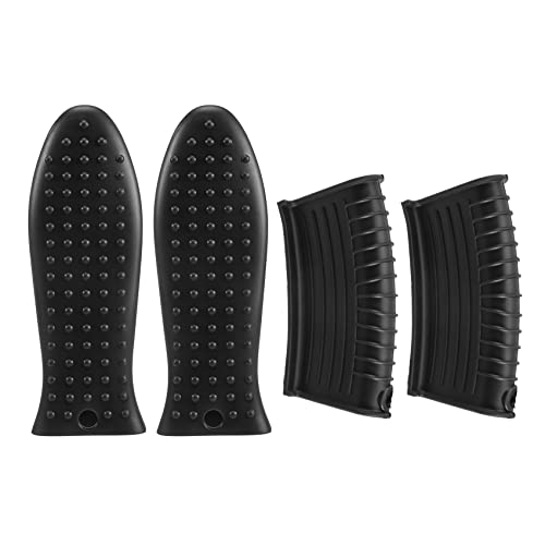 NISHZHU Guss Eiserne Pfannen Abdeckungen Set Rutschfester Silikon Topf Lappen BestäNdig für KüChe für Pfannen Grill Platten Kochgeschirr Schwarz