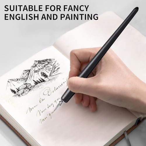 Featty TM-F1 Dip Pen For Drawing With Ink - Antique Wooden Calligraphy Kits thumb #8