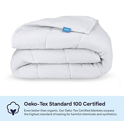 LUNA Adult Weighted Blanket | Individual Use - 15 lbs - 60x80 - Queen Size Bed | 100% Oeko-Tex Certified Cooling Cotton & Glass Beads | USA Designed | Heavy Cool Weight | White LUNA Adult Weighted Blanket | Individual Use - 15 lbs - 60x80 - Queen Size Bed | 100% Oeko-Tex Certified Cooling Cotton & Glass Beads | USA Designed | Heavy Cool Weight | White