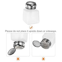 sourcing map Lösemittel Alkohol Spender 100ml(3.4oz) Drückbare Flüssigkeit Spender Pumpe mit Dichtung Edelstahl Deckel für Aceton Reiniger Poliermittel Entferner Weiß – Ansicht 4