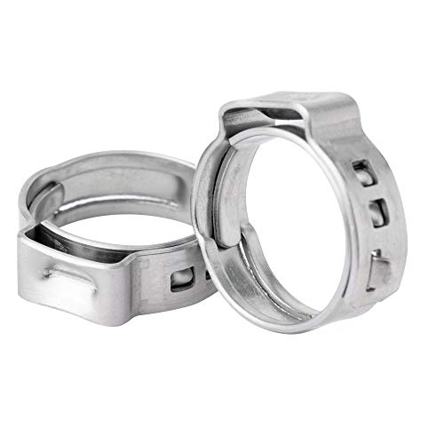 15pcs 1/2 Inch Stainless Steel PEX Cinch Clamps Crimp Rings Pinch Clamps for PEX Tubing Pipe Fitting Connections Pack of 15