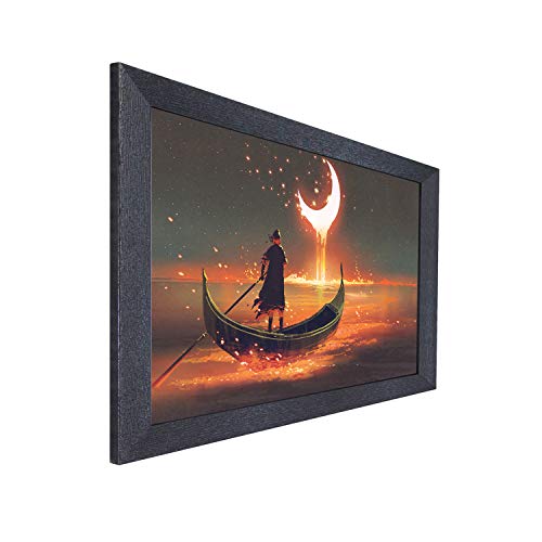 Image of RANDOM (RP-2298 Abstract Multicolor Framed Painting, 18 inch X 12 Inch