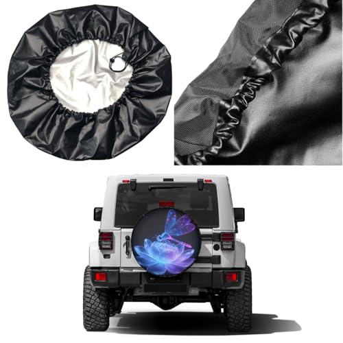 Image of Delerain Cute Dragonfly Spare Tire Cover for Jeep RV Trailer SUV Truck and Many Vehicle, Wheel Covers Sun Protector Waterproof (15 Inch for Diameter 27 inch-29 inch)