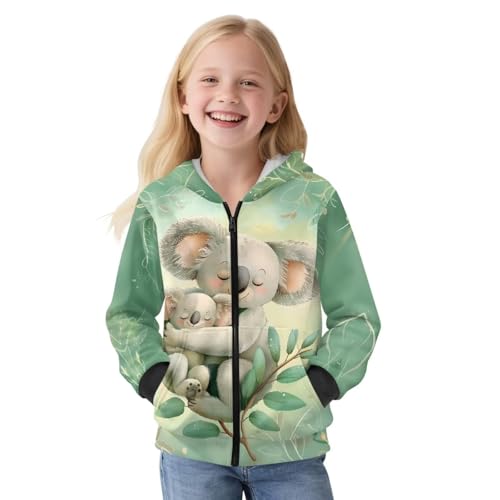 Girls Zip Up Hoodies Size 6-16 Oversized Thick Girls Hooded Sweatshirt Cute Winter Jacket for Holiday Travel