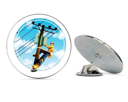 Electrical Lineman Metal 0.75" Lapel Hat Pin Tie Tack Pinback2