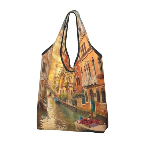 Sac fourre-tout lavable et réutilisable grand format motif Venise