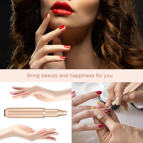 FOLAI Elektrische Nagelfräser, Maniküre Pediküre Set Nagelfeile Elektrisch, Profi Nagelfräser für Gelnägel, Acryl Gelnägel, Kallus Entfernen,Nagelhaut Shellac Nagel, Geschenke für Frauen, Mama（Gold）