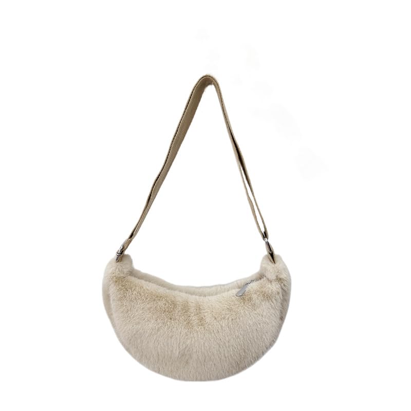 2024 Women's Plush Crossbody Dumpling Bag, Smart Casual Crossbody Shoulder Bag Y2K Purse Women's Crescent Bag