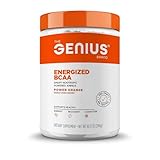GENIUS BCAA Powder with Focus & Energy – Multiuse Natural Vegan Preworkout BCAAs for Mental Clarity and Faster Muscle Recovery, Pre, Intra and Post Workout Drink with Memory Enhancement, Orange, 21sv