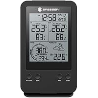 Bresser Wetterstation Funk mit Außensensor 3-in-1 Profi Windmesser mit Anzeige für Windgeschwindigkeit, Temperatur und Luftfeuchtigkeit, Schwarz – Ansicht 2
