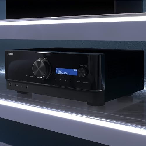 Yamaha RX-V6A, noir – Amplificateur WiFi avec Dolby Atmos Height Virtualizer, fonctions Gaming et systèmes Voice Control – Système home cinéma 7.2