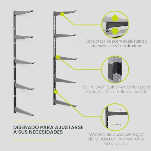 Miniatura 5 de Delta Cycle - Estante De Almacenamiento De Madera Y Madera, Soporta Hasta 480 Libras, Fácil De Instalar, Con Construcción De Acero Para Interior Y Exterior, Solución De Almacenamiento Para Garaje,
