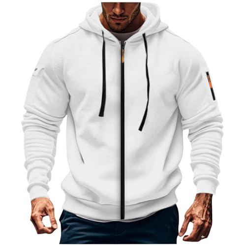 Mens Zip Up Hoodies Long Sleeve Casual Fashion Hoodies & Sweatshirts Tactical Cargo Pullover Outdoor Tops Coat