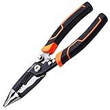 VANJOIN Wire Stripper Crimper Cutter Tool, 6 in 1 Multifunctional Electrician Tool with Safety Lock
