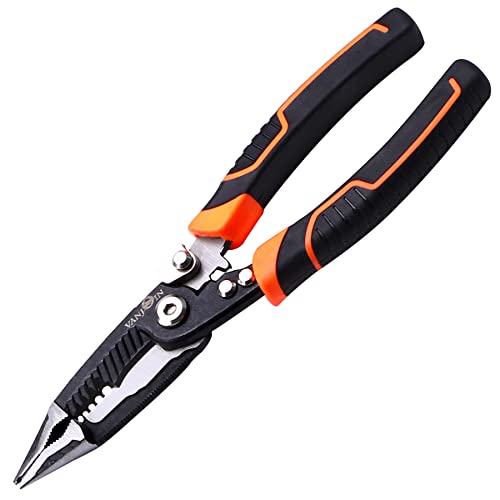 Vanjoin Wire Stripper Crimper Cutter Tool, 6 In 1 Multifunctional Electrician Tool With Safety Lock For Wire Stripping Crimping Cable Cutting Gripping Tighten Screws Hand Pliers Tool(8.5 Inch) #TOP18