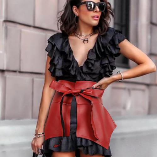 PU Leather Skirt Belt Women, Fashion Wide Cinch Belts for Women, Womens O-bi Wrap Around Belts, Elegant Womens Peplum3