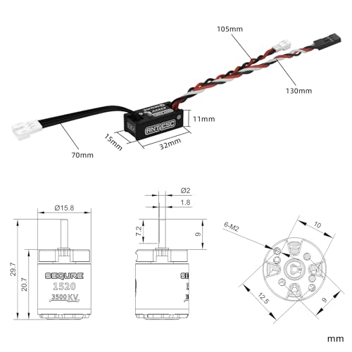 ESC impermeable para coche crawler en rutas de montaña RC 1/24 con motor Outrunner 1520 7