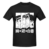 Anime Yu Yu Hakusho Shirt for Men Fashion Casual Cotton Custom Short Sleeve Tshirt Cool Tees Top Black Large