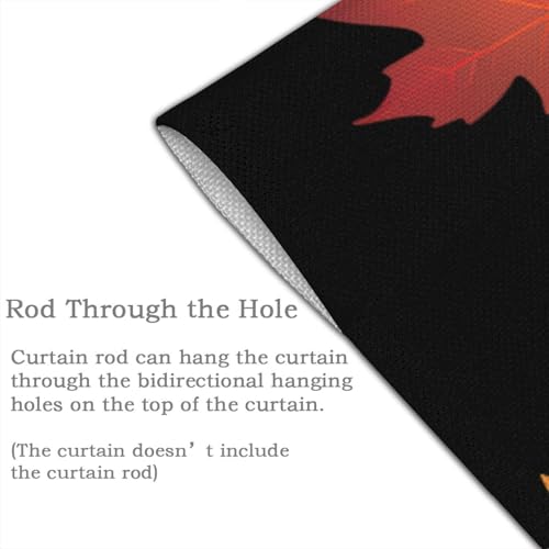 Cortina de puerta de dos cortinas con estampado flotante de hojas de arce 6