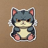 lobbster91. 3Pcs Grumpy Cat Vinyl Sticker – Cute Angry Kitty Cartoon Decal – Waterproof Aesthetic Sticker for Laptop, Notebook, Phone, Skateboard, Water Bottle