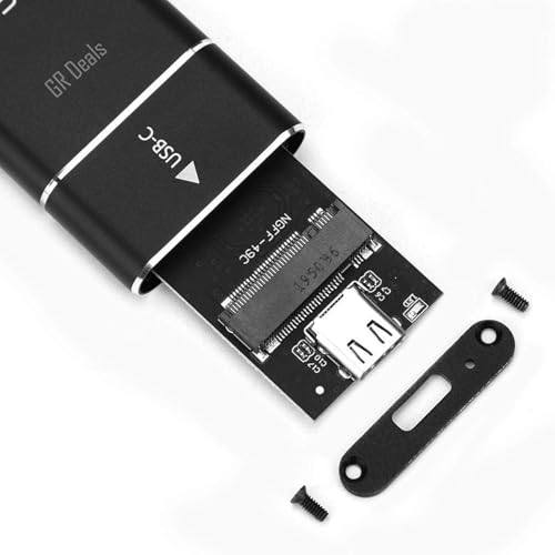 Image of M.2 NVMe /SATA Dual Protocol Mobile Hard Disk Case USB3.1 Type-C External SSD Enclosure Aluminum Alloy Shell(1 Cable).