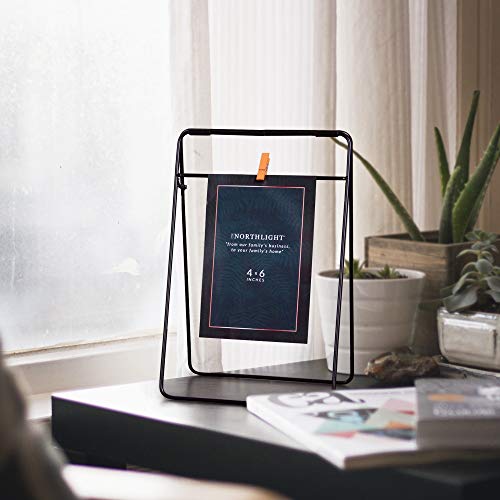 Northlight 9.75" Contemporary Clip On 4" X 6" Photo Picture Frame - Black #TOP2