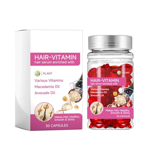 Clawrex Haarvitamine Kapseln, 30 Stück Haar Vitamine Serum Capsule, Hair Serum Tiefenreparatur Haarpflege, Nourish Strapaziertes Haar, Reich an Vitamin C E, Glattes Haar, Hair Oil für Alle Haare