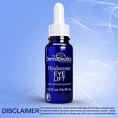 Dermapeutics Hyaluronic Acid Serum For Eyes, Ultra Hydrating Eyes Serum, Reduces Puffiness, Dark Circles, Under Eye Bags, Wrinkles And Fine Lines Around The Eyes, 0.5+0.5 Fl Oz (Pack Of 2) #TOP5