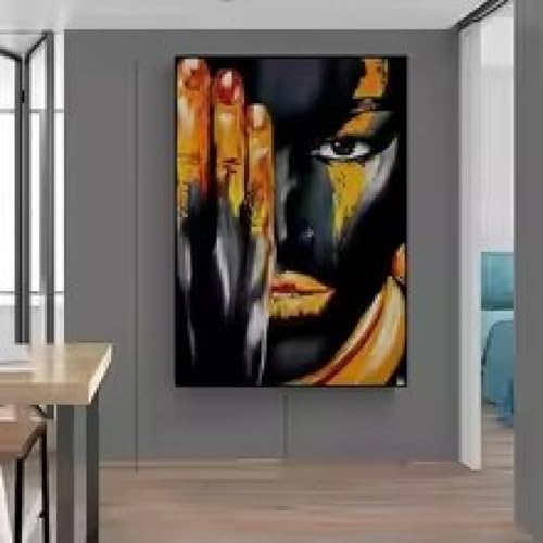 Peinture abstraite femme africaine XINBAO 80x110cm | Toile décoration salon