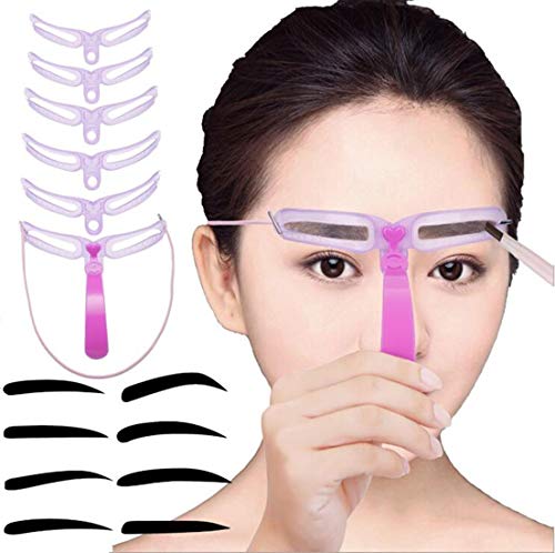 SKYWXHN-8 Sets Eyebrow Shaping StencilS Eye Brow Guide Template Kit Makeup DIY Tool