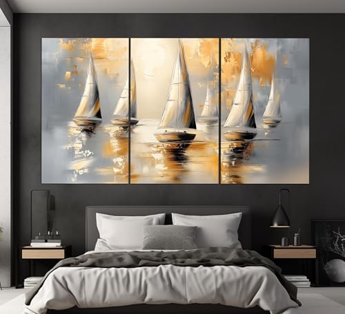Art mural de voile abstrait haut de gamme | Peinture à l'huile sur toile luxe