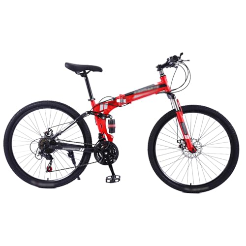 Bicicleta De Montaña Plegable De 24' O 26' con Cuadro De Acero Al Carbono De Alta Resistencia, 21 Velocidades, Ruedas De Radios, Bicicleta MTB Plegable para Hombres Y Mujeres D,24 Inch
