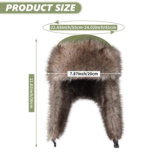 Image of 3 Pieces Russian Trapper Ushanka Hats for Men Women Winter Bomber Eskimo Warm Windproof Hats with Ear Flaps