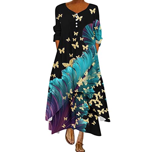 PUZHI edle Hippie Kleider,Outfit Hochzeitsgast Frau,umstandskleid...