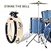 TINEASUR Mounted Tambourine Bell for Drum Set, 6-inch Natural Wood Frame with Sturdy Jingles, Clip-on Percussion Instrument Suitable for Hi-hat Drums and Live Performance